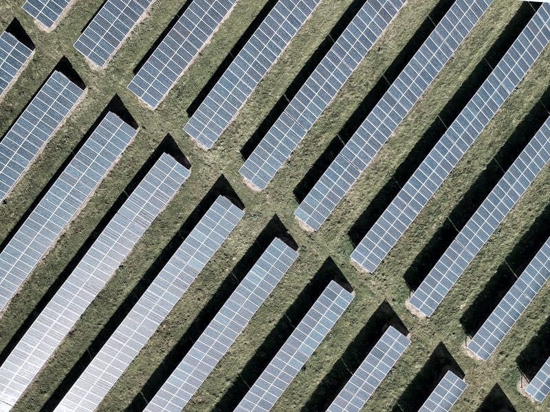 Usina solar vista de cima
